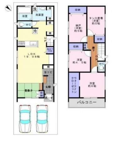 貝塚市南町、中古一戸建ての間取り画像です