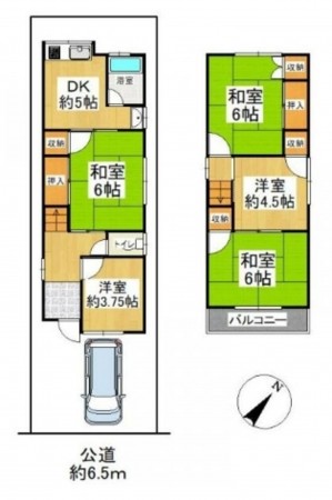 貝塚市半田、中古一戸建ての間取り画像です
