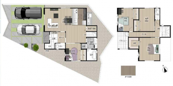 貝塚市水間、新築一戸建ての間取り画像です