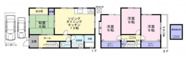 貝塚市橋本、中古一戸建ての間取り画像です
