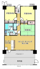 貝塚市清児、マンションの間取り画像です