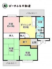 貝塚市澤、マンションの間取り画像です