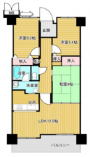 貝塚市清児、マンションの間取り画像です