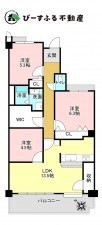 貝塚市清児、マンションの間取り画像です