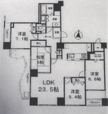 貝塚市二色、マンションの間取り画像です