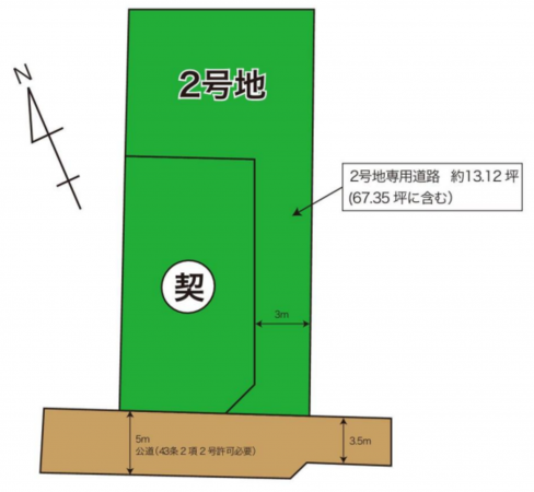泉佐野市葵町、土地の間取り画像です