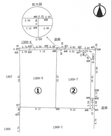 泉佐野市長滝、土地の間取り画像です