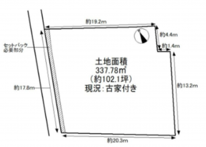 泉佐野市日根野、土地の間取り画像です