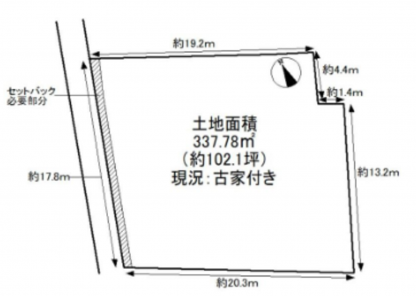 泉佐野市日根野、土地の間取り画像です