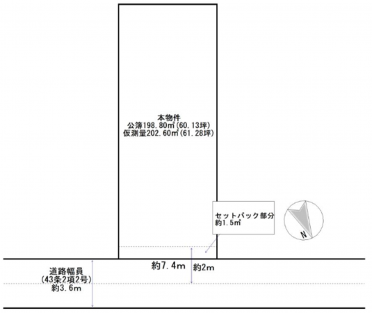 泉佐野市市場西、土地の間取り画像です