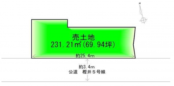 泉佐野市南中樫井、土地の間取り画像です
