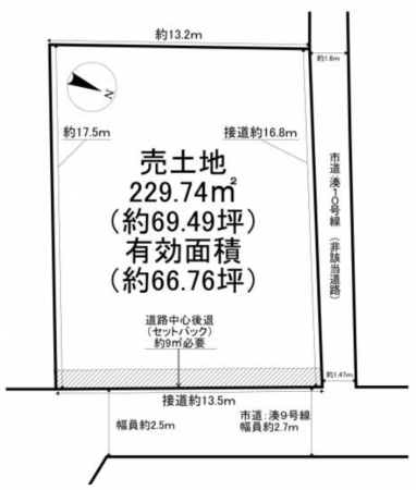 泉佐野市湊、土地の間取り画像です