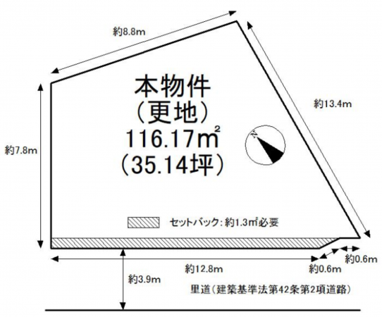 泉佐野市南中安松、土地の間取り画像です