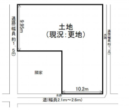 泉佐野市下瓦屋、土地の間取り画像です