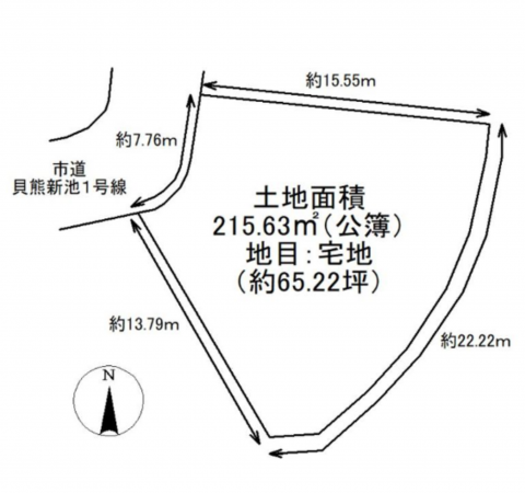 泉佐野市南泉ケ丘、土地の間取り画像です