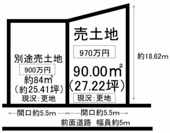 泉佐野市中町、土地の間取り画像です