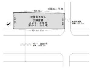 泉佐野市南中安松、土地の間取り画像です