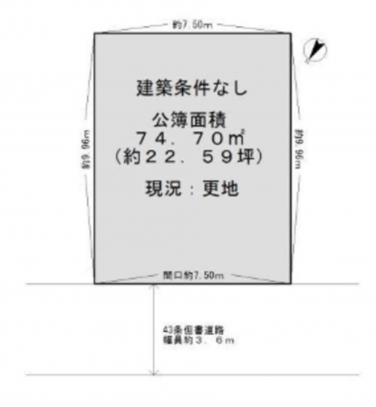 泉佐野市葵町、土地の間取り画像です