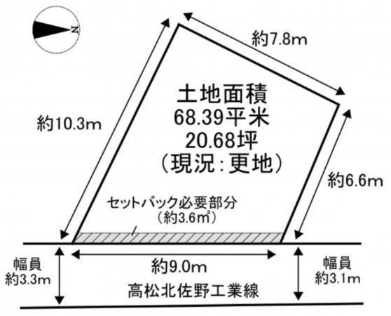 泉佐野市高松東、土地の間取り画像です