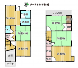 泉佐野市日根野、中古一戸建ての間取り画像です