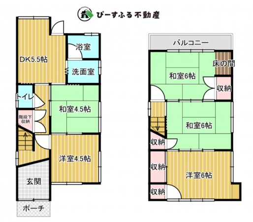泉佐野市日根野、中古一戸建ての間取り画像です