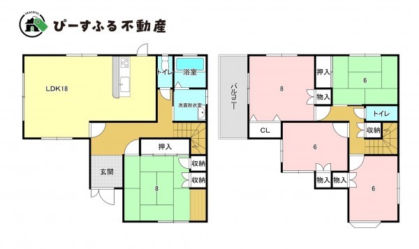 泉佐野市俵屋、中古一戸建ての間取り画像です