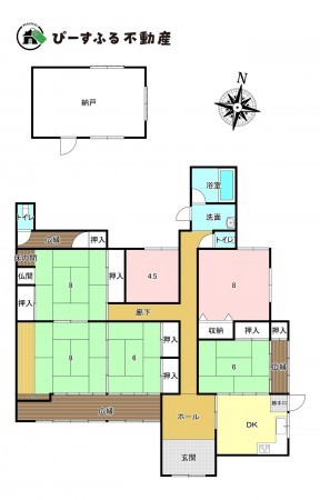 泉佐野市土丸、中古一戸建ての間取り画像です