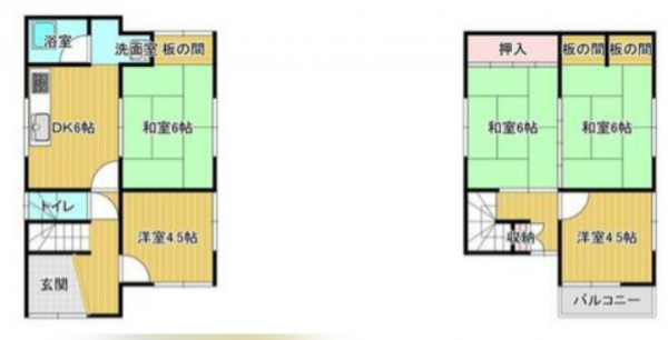 泉佐野市上瓦屋、中古一戸建ての間取り画像です