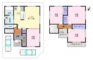泉佐野市下瓦屋、中古一戸建ての間取り画像です