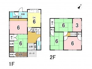 泉佐野市日根野、中古一戸建ての間取り画像です