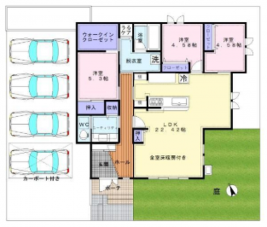泉佐野市松風台、中古一戸建ての間取り画像です