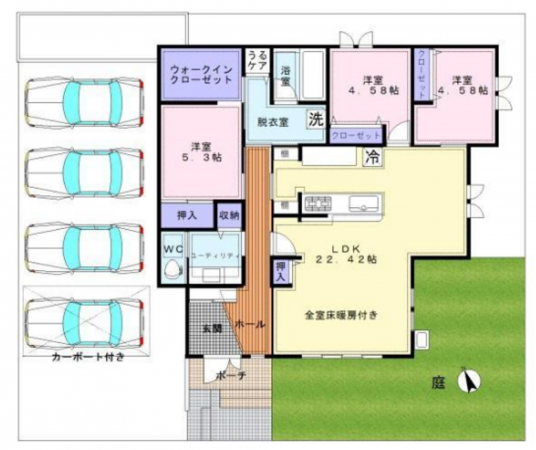 泉佐野市松風台、中古一戸建ての間取り画像です
