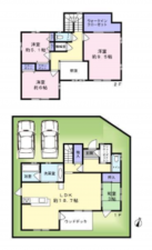 泉佐野市中庄、中古一戸建ての間取り画像です