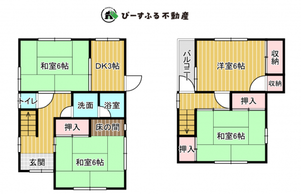 泉佐野市新安松、中古一戸建ての間取り画像です