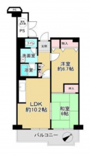 泉佐野市下瓦屋、マンションの間取り画像です