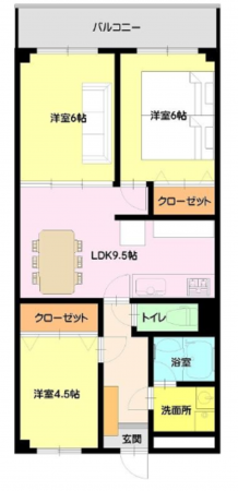 泉佐野市羽倉崎、マンションの間取り画像です
