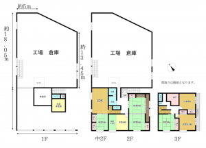 泉佐野市上之郷、収益物件/倉庫の間取り画像です