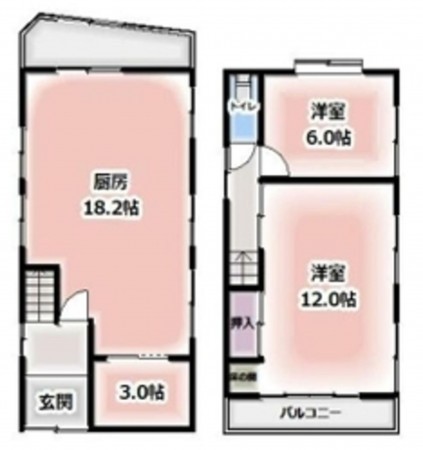 泉佐野市羽倉崎、収益物件/店舗の間取り画像です
