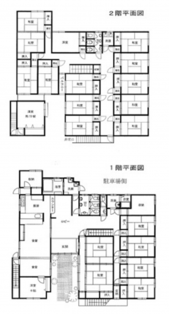 泉佐野市笠松、収益物件/旅館の間取り画像です