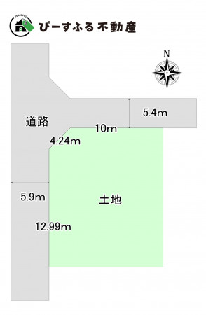 泉南郡熊取町つばさが丘西、土地の間取り画像です