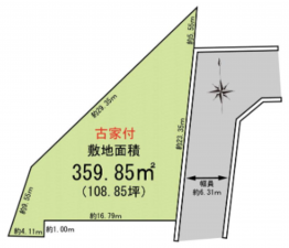 泉南郡熊取町自由が丘、土地の間取り画像です