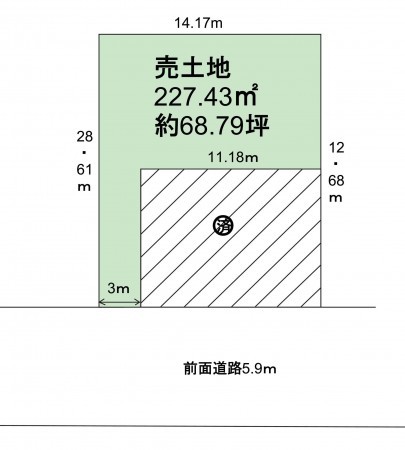 泉南郡熊取町つばさが丘西、土地の間取り画像です