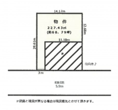 泉南郡熊取町つばさが丘西、土地の間取り画像です