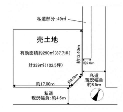 泉南郡熊取町朝代西、土地の間取り画像です