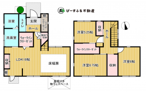 泉南郡熊取町桜が丘、中古一戸建ての間取り画像です