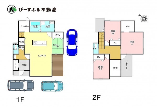 泉南郡熊取町五門東、新築一戸建ての間取り画像です