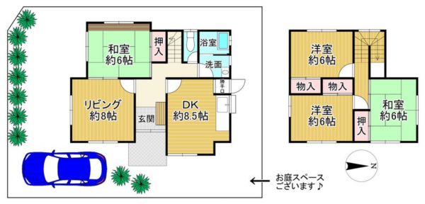 泉南郡熊取町希望が丘、中古一戸建ての間取り画像です