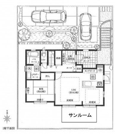 泉南郡熊取町つばさが丘北、中古一戸建ての間取り画像です