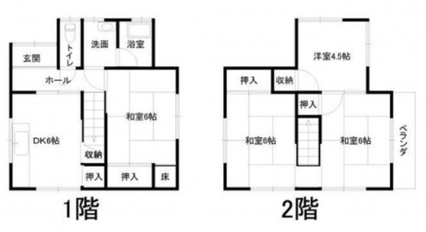 泉南郡熊取町大久保南、中古一戸建ての間取り画像です