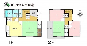 泉南郡熊取町美熊台、中古一戸建ての間取り画像です
